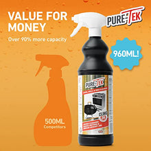 Load image into Gallery viewer, Pure-Tek Oven Cleaner Spray, BBQ Cleaner, 960ml, Oven Cleaner for Domestic Fan Assisted Ovens, Grills, Barbecues and Griddles, Cuts Through Tough Baked On Foods and Grime, for Kitchen and Outdoor Use
