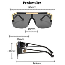 Load image into Gallery viewer, Oversized Flat Top Sunglasses Men Women Square One Piece Shades Semi-Rimless Glasses UV400
