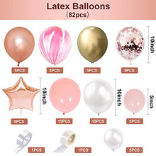 Load image into Gallery viewer, Rose Gold Balloon Arch Kit, 82pcs Pink Rose Gold Balloon Garland Arch Kit, Metallic Gold Latex Balloons Confetti Balloon for Birthday Wedding Party Decorations
