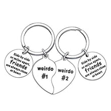 Load image into Gallery viewer, 2PCs Weirdo 1 and Weirdo 2 Keyring Friendship Gifts Best Friends Gifts for 2 Keychain Set Gifts for Friends Long Distance Gifts BFF Jewellery (2PCs Weirdo #1#2 Style1)
