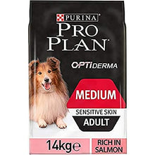 Load image into Gallery viewer, PRO PLAN Optiderma Sensitive Skin Medium Adult Dry Dog Food Salmon 14kg
