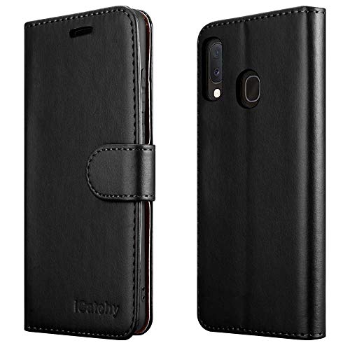 For Samsung Galaxy A20e Case Wallet Book [Stand View] Card Case Cover Magnetic Closure [Kickstand] Full Protection Premium Leather Folio Case Compatible with Samsung Galaxy A20E Phone Cover (Black)