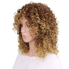 Load image into Gallery viewer, Jodiss Short Curly Blonde Wig Afro Kinky Wigs for Black Women Synthetic Heat Resistant Fluffy Wigs Soft Bouncy Curls Hair Wig (Color-4)
