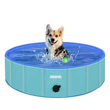 Load image into Gallery viewer, IDUMA Dog Pool Foldable Pet Swimming Pool PVC Non-Slip Paddling Pool for Pets &amp; Kids Dog Paddling Bathing Tub for Indoor/Outdoor (Gift with Pet Bath Brush) Medium 80x20cm

