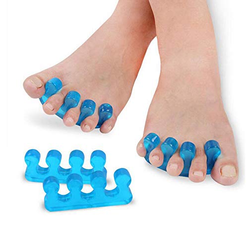 2 pairs of gel toe stretchers and toe separators for relaxing toes, embossing of the big toe, hammer and so on. Suitable for men and women, quickly relieves pain after yoga and physical activity