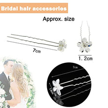 Load image into Gallery viewer, Flower Hair Clips, Bridal Hair Pins Pearl Hair Grips Crystal Hair Accessories for Wedding Women Girls Bridesmaid (20pcs)
