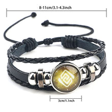Load image into Gallery viewer, Genshin Impact Bracelet 7 Pcs, Animne Luminous Bracelet, Element Luminous Bracelets Glow in Dark, God's Eye Time Gem Bracelet of Fire, Ice, Wind, Grass, Rock, Thunder, Water
