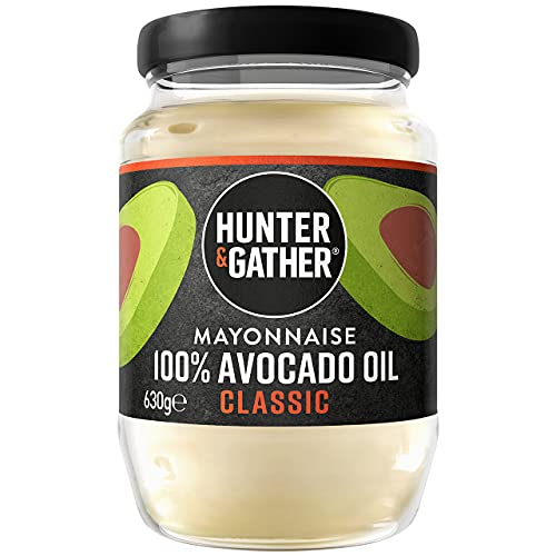 Hunter & Gather Avocado Oil Mayonnaise - 630g | Made with Pure Avocado Oil & British Free Range Egg Yolk | Paleo, Keto, Sugar and Gluten Free Avocado Mayo | Free from Artificial Flavourings