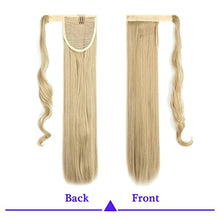 Load image into Gallery viewer, FXTYK Ponytail Hair pieces, Wrap Around Ponytail for Women Long Straight Pony Tails Hair Extension Synthetic Straight Hair Ponytails-Sandy Blonde Mix Bleach Blonde
