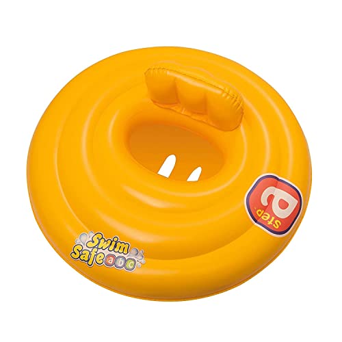 Bestway Baby Swim Safe Seat (Step A) Learn to Swim Round Inflatable, Yellow, 0-12 Months