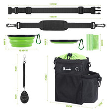 Load image into Gallery viewer, Pecute Large Dog Treat Pouch Bag - Upgrade with Water Bottle Holder, Waterproof Walking Bag Multiple Pockets, Adjustable Waist &amp; Shoulder Belt 3 Ways to Wear for Training Walking Outdoor Use (Black)
