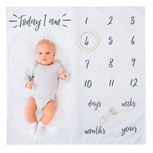 Load image into Gallery viewer, Ginger Ray White Fabric Baby Milestone Blanket Mat Keepsake 1 Pack, Pack of 1
