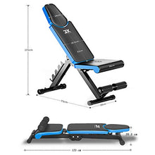 Load image into Gallery viewer, JX FITNESS Adjustable Weight Bench Home Training Gym Weight Lifting Sit Up Ab Bench Flat Incline Decline Multiuse Exercise Workout Bench
