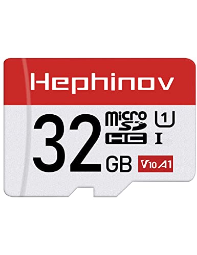 Hephinov 32GB Micro SD Card, MicroSDHC Memory Card Up to 90MB/s(R) + SD Adapter with A1, C10, U1, V10, Full HD, TF Card for Camera, Smartphone, Drone, Dash Cam, Gopro