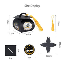 Load image into Gallery viewer, DKINY Graduation Candy Boxes 36 Pcs Doctoral Cap Shaped Gift Boxes Grad Cap Candy Boxes with Yellow Tassel and Stickers for Graduation Ceremony Party Supplies
