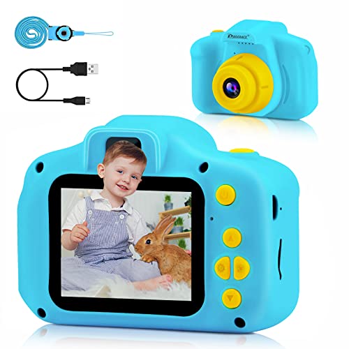 PROGRACE Kids Camera Boys & Girls Toys - Children Digital Camera for Kids Age 3 4 5 6 7 8 9 10 Year Old Birthday Boys Gifts Kids Camcorder Camera Toddler Video Recorder 1080P 2Inch Blue