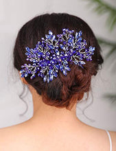 Load image into Gallery viewer, Deniferymakeup Bridal Wedding Comb Gift for Bride Hair Wedding Crystal Comb Hair Piece Vine Black Bridal Comb Wedding Hair Pieces Bridesmaid Comb Hair Black
