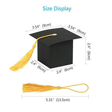Load image into Gallery viewer, KATOOM Graduation Candy Boxes, 30pcs Doctoral Cap Shaped Gift Box Black Graduation Celebration Treat Candy Chocolate Sweet Box with Yellow Tassel for Graduation Ceremony Party
