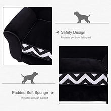 Load image into Gallery viewer, PawHut Pet Sofa Couch Dog Cat Wooden Sponge Sofa Bed Lounge Comfortable Luxury w/Cushion (Black)
