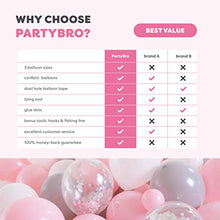 Load image into Gallery viewer, PartyBro Balloon Arch &amp; Garland Kit | Pink, White, Grey, &amp; Silver Balloons | Incl. Tying Tool, Balloon Tape, &amp; Glue Dots | Decoration for Baby Showers, Birthdays, or Christenings for Girls &amp; Women
