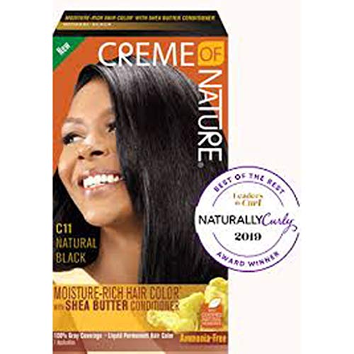 Creme of Nature Moisture Rich Hair Color with Shea Butter Conditioner - C11 Natural Black