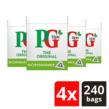 Load image into Gallery viewer, PG tips Original with our pyramid bags for the best tea experience Biodegradable Tea Bags for a delicious cuppa with an intense black tea aroma 240 Pack of 4
