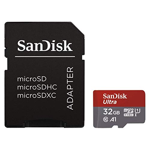 SanDisk Ultra 32GB microSDHC Memory Card + SD Adapter with A1 App Performance up to 98MB/s, Class 10, U1