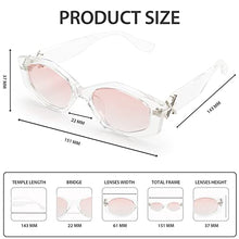 Load image into Gallery viewer, YUKANG Polarised Sunglasses Womens, Trendy Ladies Sunglasses with UV400 Protection Hexagon Womens Sunglasses Clear/Gradient Pink

