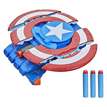 Load image into Gallery viewer, Avengers Hasbro Marvel Mech Strike Captain America Strikeshot Shield Role Play Toy, With 3 NERF Darts, Age 5 And Up
