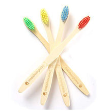 Load image into Gallery viewer, BAMBOOGALOO Kids Bamboo Toothbrush Set - 4 Pack Organic Rainbow Kids Toothbrushes &amp; Ultra-Soft Cotton Swabs - Bamboo Wooden Toothbrush with Soft &amp; Gentle BPA-Free Bristles - Plastic-Free Packaging
