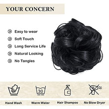 Load image into Gallery viewer, Hair Bun, Messy Hair Scrunchies Updo Ponytail Hair Extensions Donut Chignons Wavy Curly Hair Pieces for Women Girls (Dark black)

