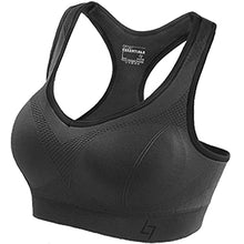 Load image into Gallery viewer, FITTIN Racerback Sports Bras Pack of 3 Padded Seamless Med Impact Support for Yoga Gym Workout Fitness L
