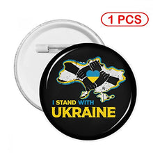 Load image into Gallery viewer, I Stand With Ukraine Stop Russian Aggression Diy Round Badge,Round Brooch For Men And Women,Pin Button Clothing Bag Hat Accessories(Five Loads).
