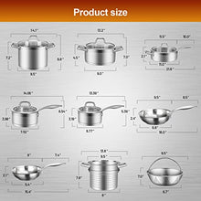 Load image into Gallery viewer, Duxtop SSIB-17 Professional 17 Piece Stainless Steel Induction Cookware Set, Impact-Bonded Technology
