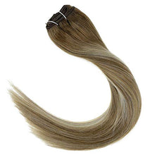 Load image into Gallery viewer, [Big Promotion] LaaVoo Real Human Hair Clip in Hair Extensions Blonde Balayage 18inch Clip in Extensions Real Hair Balayage Brown and Blonde Clip on Hair Extensions Human Hair Double Weft 5pcs 70g
