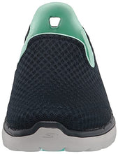 Load image into Gallery viewer, Skechers Women's GO Walk 6 Big Splash Sneaker, Navy Textile/Turquoise Trim, 6 UK
