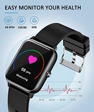 Load image into Gallery viewer, ANCwear Smart Watch, 1.69" Touch Screen Running Watch with Pedometer, Blood Pressure and Heart Rate Monitor, IP68 Waterproof Smartwatch for Men Women Ladies, Compatible Android iPhone Smartphone
