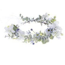 Load image into Gallery viewer, Flower Crown Boho Flower Wreath Artificial Floral Crown Bridal Headpiece Greenery Crown for Wedding Ceremony Party Festival
