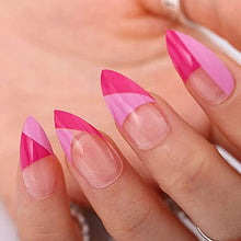 Load image into Gallery viewer, Glossy Oval Press on Nails 24PCS Nude Purple Stiletto Fake Nail Full Cover Artificial Nails Art for Salon Women Girls
