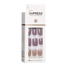 Load image into Gallery viewer, KISS imPRESS Press-On Manicure, Nail Kit, PureFit Technology, Short Press-On Nails, Square, Flawless, Includes Prep Pad, Mini File, Cuticle Stick, and 30 Pre-Glued Fake Nails
