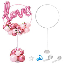 Load image into Gallery viewer, ZHIQIYI 66inch Round Balloon Arch Stand, Balloon Garland Balloon Hoop Frame Kit, Including Balloon Decoration Accessories, for Wedding, Birthdays, Baby Showers, Party Backdrop Frame Stand.
