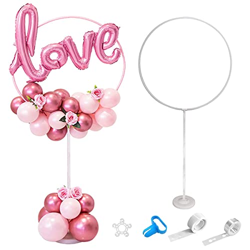 ZHIQIYI 66inch Round Balloon Arch Stand, Balloon Garland Balloon Hoop Frame Kit, Including Balloon Decoration Accessories, for Wedding, Birthdays, Baby Showers, Party Backdrop Frame Stand.