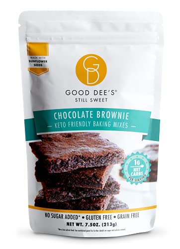 Good Dee's Chocolate Brownie Mix - | Keto Baking Mix | Sugar-Free, Gluten-Free, Grain-Free, Nut-Free, Soy-Free & Low Carb Baking Mix | Diabetic, Atkins & WW Friendly (1g Net Carbs, 12 Servings)