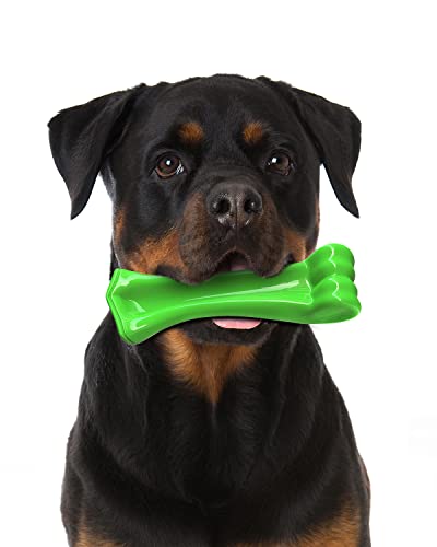 ONEISALL Dog Chew Toys for Aggressive Chewers, Natural Beef Flavored Bone Dog Toys, Interactive Treat Toys for Medium Dogs