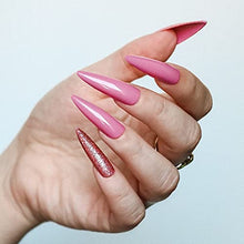 Load image into Gallery viewer, Rosé Pink Glam - Extra Long Sculpted Stiletto Full cover Press on Nail Tips 24 pcs, 10 sizes
