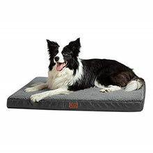 Load image into Gallery viewer, Bedsure Large Dog Bed Washable - Dog, Memory Foam Orthopedic Dog Mattress and Pillow Mat for Dog Crate with Removable Plush Sherpa Cover, Grey, 91.5x68.6x7.6cm
