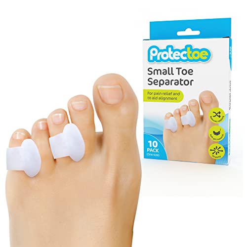 Protectoe Single Gel Small Toe Separator for Overlapping Toes, Toe Spacer - Box of 10 Gel Separators
