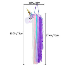 Load image into Gallery viewer, Basumee Unicorn Hair Clip Organizer for Girls Wall Hanging Decor and Baby Hair Bow Holder, Cyan Lavender Unicorn
