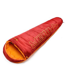 Load image into Gallery viewer, Sleeping Bag For Kids Camping Gear Travel Sleep Essential Insulated Warm Lightweight Traveling Hiking Indoor Outdoor All Season Spring Summer Fall YMER ((130+25) x60/40cm, Red/Orange)

