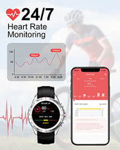 Load image into Gallery viewer, Smart Watch for Men, 1.32" HD Full Touch Screen Fitness Watch with Heart Rate Sleep SpO2 Health Monitor, IP67 Waterproof Stainless Steel Sports Pedometer Smart Watch for Android iPhone Phones

